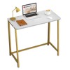 WOHOMO White Faux Marble Folding Desk, 31.5" Small Desk for