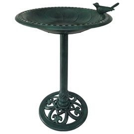 BACKYARD EXPRESSIONS PATIO · HOME · GARDEN 915025-NM Outdoor Garden Bird Bath- Green- Weather Resistant Polyresin-30 Inch-Backyard Expressions