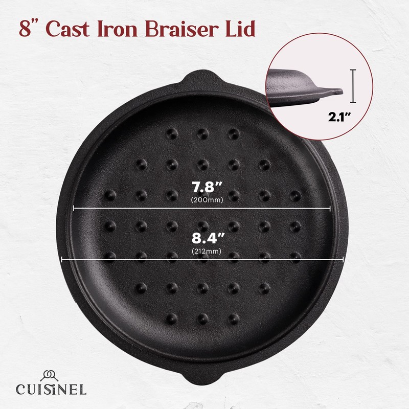 Cuisinel Cast Iron Lid - Fits 8"-Inch / 20.32cm Lodge