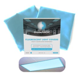 ShadeMAGIC Fluorescent Light Covers for Classroom or Office - Light Filter pack of (2); Eliminate Harsh Glare that causing Eyestrain and Head Strain. Office & Classroom Decorations. Light Diffusers