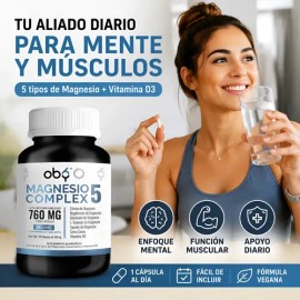 Magnesio Quelado 5 Formas Energía Sueño Estrés 60 Caps