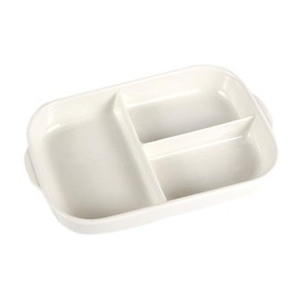 Sizikato Rectangular Ceramic Divided Plate Dinner Plate Luncheon Plate Fruit Salad Plate. 9 Inches