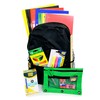 School Supply Boxes | 17" Solid Black Backpack Bundle for