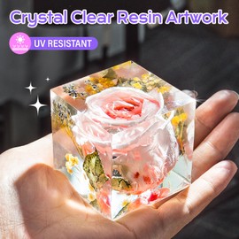 HeyClear 1 Gallon Epoxy Resin Kit Crystal Clear, Hard Upgraded 2 Part Epoxy and Hardener for Casting Coating, Countertop, Table Top, Jewelry Making, DIY Crafts Art Resina Epoxica para Manualidades