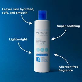 Sea Magik - Vegan Body Lotion for Women, Hydrating Moisturiser with Dead Sea Salt, for All Skin Types and Soothes Psoriasis and Eczema, Lightweight, Allergen Free Fragrance, Cruelty Free (300ml)