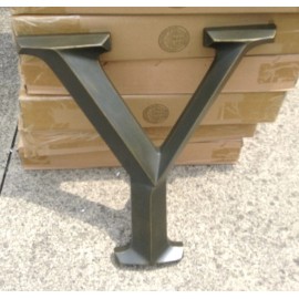 Ballard Designs Monogram Alphabet Letter Plaque Large Y Bronze Wooden Wall Art Hanging