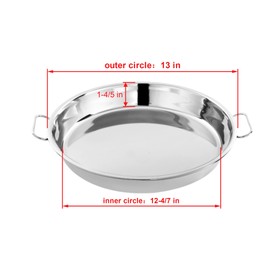 Stainless Steel Drip Pan, Perfect for Big Green Egg, Kamado Joe Classic Joe, Acorn & Weber Grills & Smokers, Baking Tray, Salad Plates, 13" Diameter Round, Reusable