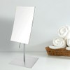 JERDON Rectangular Tabletop Makeup Mirror - 3X Magnification with Nickel