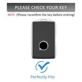 CaseCare Leather Key Fob Cover with Keychain Compatible with XC90 XC60 XC40 S60 S90 V60 V90 Polestar 1 2 (BLACK)