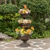 Gardenised Outdoor Garden Triple Stacked Flower Bowl Urn Tier Planter