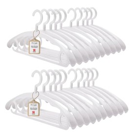 Trrcylp 20 Pack Heavy Duty Plastic Hangers 25lb Capacity Swivel Hook Clothes Hanger Wide Shoulder Non Slip Thick Coat Hanger (White)
