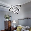 diisunbihuo Dimmable Black Modern LED Crystal Chandeliers 3 Rings Pendant