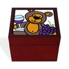 CafePress Wine Teddy Bear Memory Keepsake Jewelry Box, 5"x5"x3.75"