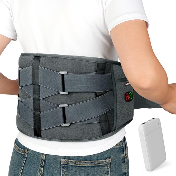 Comfytemp Cordless Heating Pad with Massager for Back Pain Relief,
