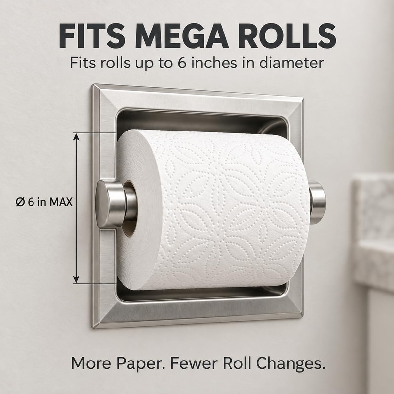 LSWYYP Recessed Toilet Paper Holder for Bathroom,6.1 Inches Stainless Steel