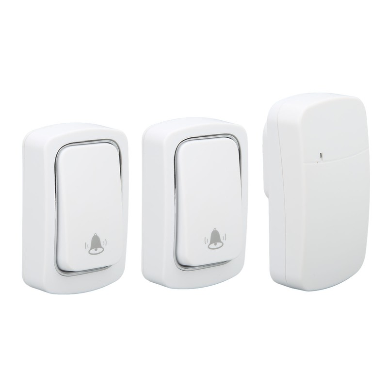 Self Powered Doorbell Set 2 Transmitter Long Range 38 Ringtones