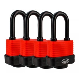Lock Juego 4 Piezas De Candados De Seguridad Impermeables de 40mm color negro y rojo Lock J4CIL