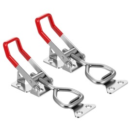 2 Pack 4003 Toggle Latch Clamp, 304 Stainless Steel Adjustable Toggle Latches With Lock Hole, High Loading Capacity Heavy Duty Toggle Clamp for Smoker Lid Jig, ToolBox Case