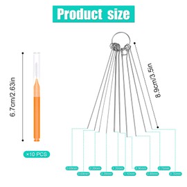 Pack of 10 Shower Head Cleaning Brush, with 10 Pieces Cleaning Picks, Small Hole Cleaning Tool, Clogging Mini Joint Shower Head Bristles for Nozzle Gap, Household, Bathroom