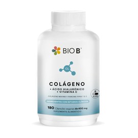 Bio Colágeno Hidrolizado Ácido Hialurónico Vitamina 180 Cápsulas Fortalece Uñas Cabello Bovino Porcino Tipo