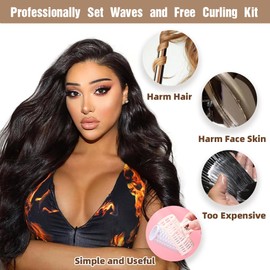 16" 13x4 Glueless Wigs Human Hair Pre Plucked Pre Cut with Baby Hair, 210% Density 12A Brazilian Body Wave Lace Front Wigs Human Hair, #99J Wine Red HD Transparent Wear and Go Wigs for Black Women