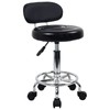 KKTONER PU Leather Modern Rolling Stool with Low Back Height