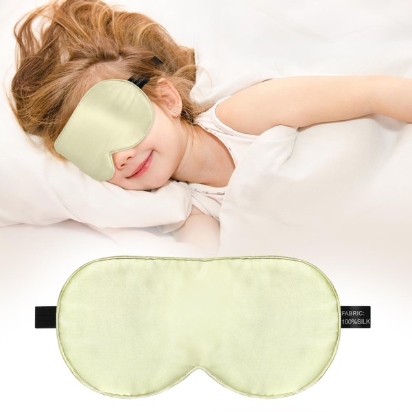 Kids Sleep Mask Eye Cover, 100% Real Natural Pure Silk
