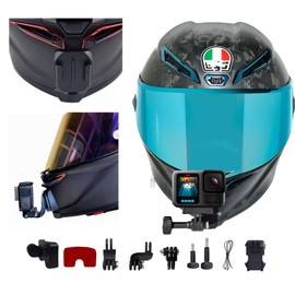 Customized Chin Mount for The AGV Pista GP RR,That Keeps The Camera Lens in The Center Position Compatible with GoPro Hero, Insta360, DJI, Adjustable Camera Bracketa
