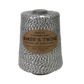 Regency Wraps Cone 5LB Regency Baker's Twine Black & White .5LBCone, 0.5 lb, Black and White