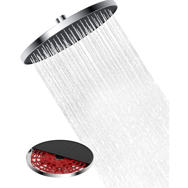 Hibbent Self-Cleaning Rainfall Shower Heads, Fixed Rainfall Shower Head 10