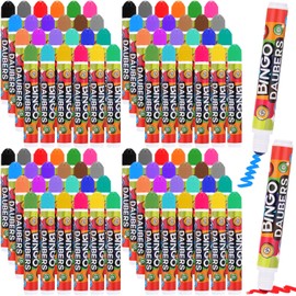 Crtiin 96 Pack Assorted Colors Set of Bingo Daubers 0.4oz Dot Markers Bulk Bingo Supplies in 24 Colors Dot Art Markers Paint Craft Ideal for Art and Crafts Painting Supplies Drawing Coloring
