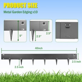 33ft. Metal Landscape Edging 5 inch (2.5" Above Ground, 2.5" Below Ground)