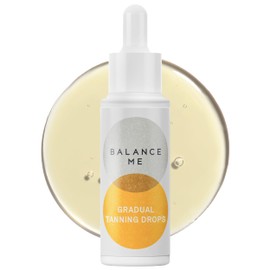 Balance Me Gradual Tanning Drops 1.01 fl oz, With Vitamin E, Hydrating Self Tanning for Face & Body, Streak-Free and No Odour