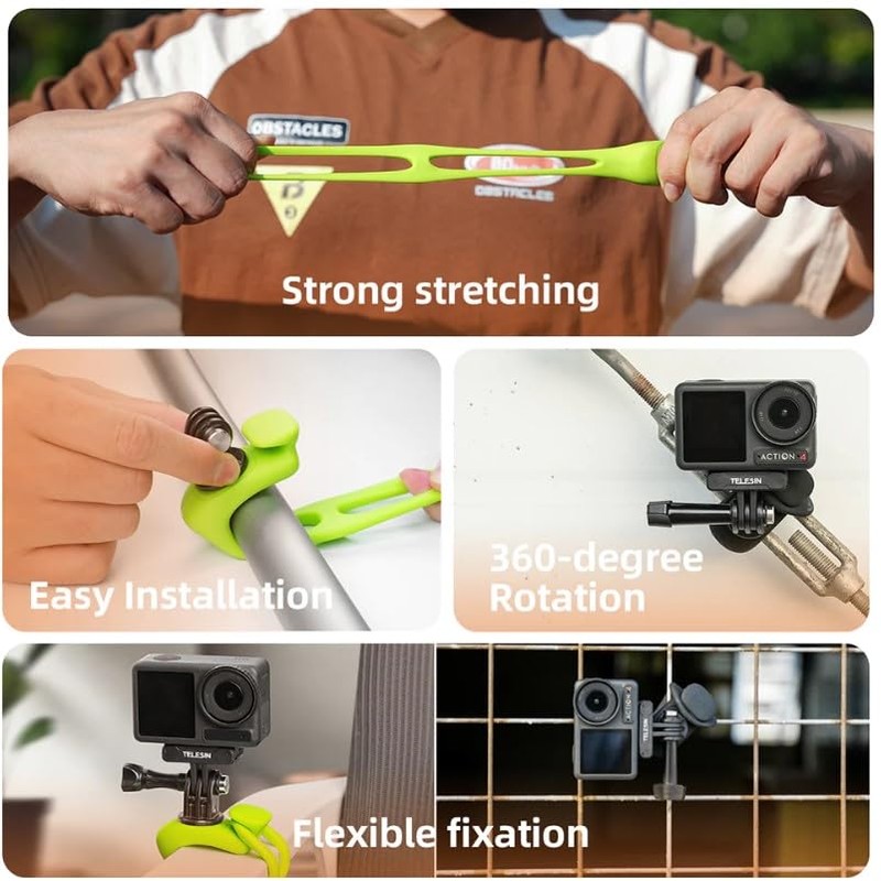 Elastic Handlebar Pole Mount for GoPro / Insta360 / Osmo