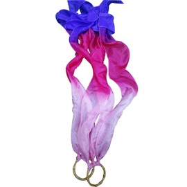 Winged Sirenny Silk Hand Kite Runners (Set of 2) – Flowing Silk Ribbon Props with Bamboo Rings for Dance, Decor, or Movement Arts (Prosperity)