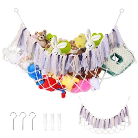 Teddy Hammock for Stuffed Animals, Flat Wall Hanging Cotton Toy Storage Net