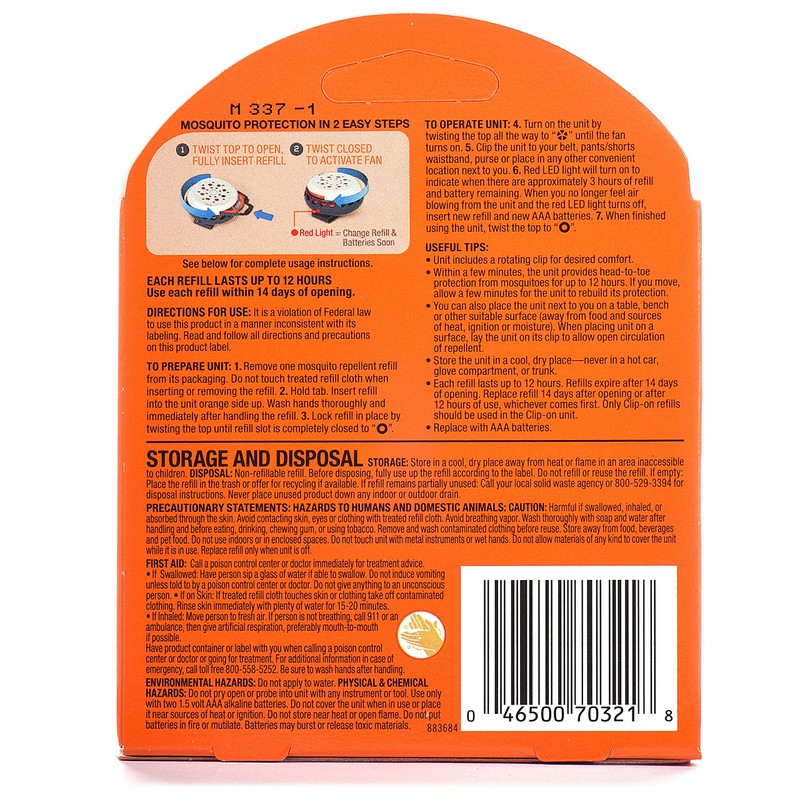 OFF! Clip-On Mosquito Repellent Refill, Provides 12 Hours of Protection,