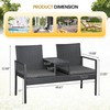 Devoko Patio Conversation Sets Outdoor Loveseat with Built-in Table &