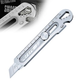 Cortador de Cajas Retráctil de Acero Inoxidable, Cuchillo Multiusos, Cuchillo Multiusos con Hoja Retráctil, Cuchillo Multiusos para Trabajos Pesados, Cuchillo Multifuncional, Cuchillo Utilitario
