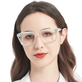 MARE AZZURO Oversized Reading Glasses 1.75 Women Stylish Readers 0 0.5 0.75 1.0 1.25 1.5 1.75 2.0 2.25 2.5 2.75 3.0 3.5 4.0 5.0 6.0 (Transparent, 175)