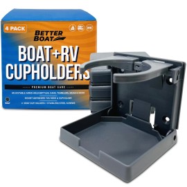 Better Boat Boat Cup Holder Gray Set of 4 Folding Boat Cup Holders for Drinks Wall Cup