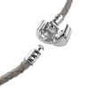 19cm Ladies Womens Leather Starter Charm Bracelet with Silver Heart