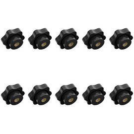 Aoktorkit 10Pcs Star Knobs M10 Clamping Screw Knob Female Threaded Knob Black Plastic Clamp Nut for Machinery Equipment