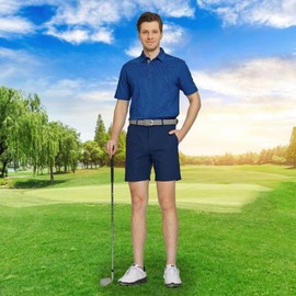 M MAELREG Golf Polo Shirts for Men Dry Fit Casual Performance Moisture Wicking Mens Polo Shirts Short Sleeve Cobalt