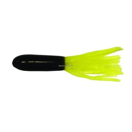 Big Bite Baits 15CRTU01 Crappie Tube, Black and Chartreuse Finish,1½"