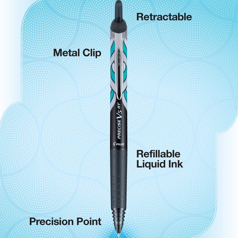 Pilot Precise V5 RT Refillable & Retractable Rolling Ball Pens,
