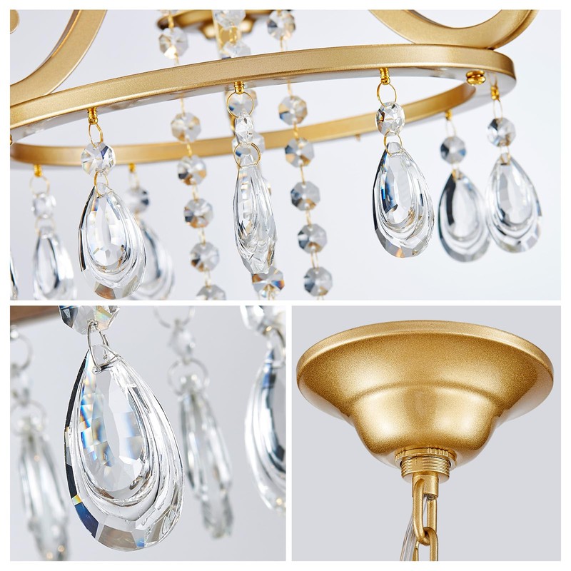 WUZUPS Candle Chandelier 3-Light Pendant Ceiling Light Modern Lighting Fixture