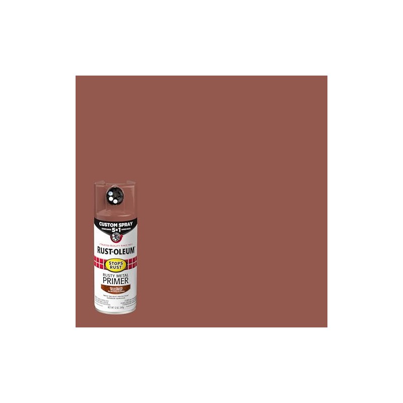 Rust-Oleum 384755 Custom Spray 5-in-1 Flat Rusty Metal Primer Aerosol