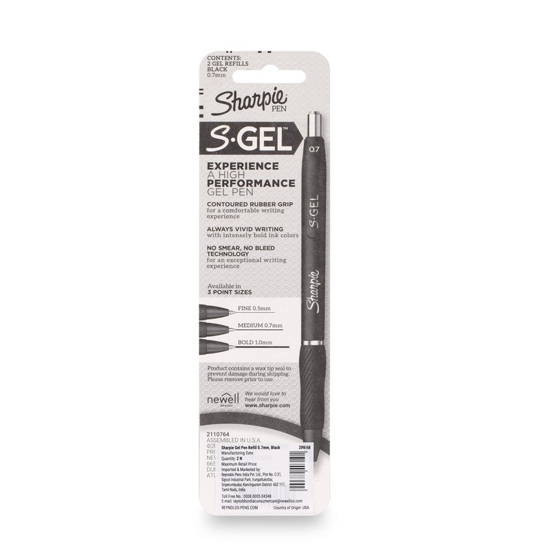 SHARPIE Black Colour Gel Pen Set for Students| Water Proof