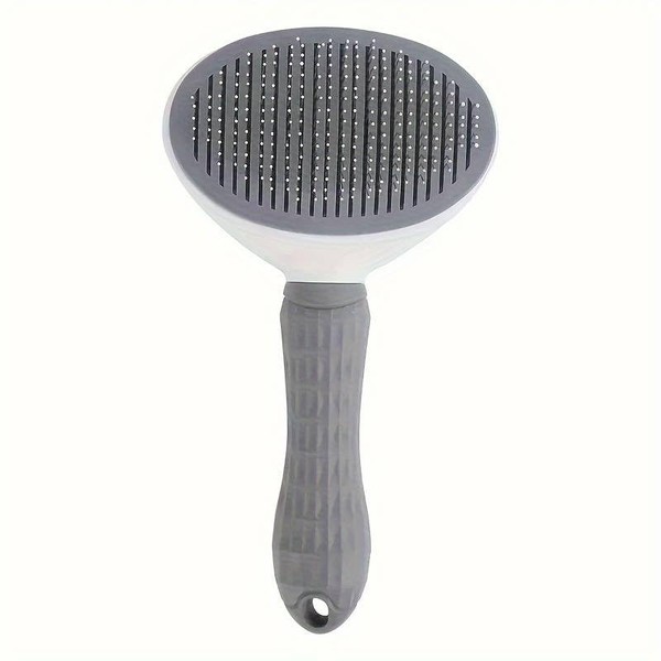Grey Colour Pet Hair Removal Comb, One-click Undercoat Hair Removal